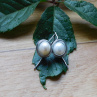 Naušnice - nerezové s říční perlou