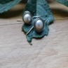 Naušnice - nerezové s říční perlou